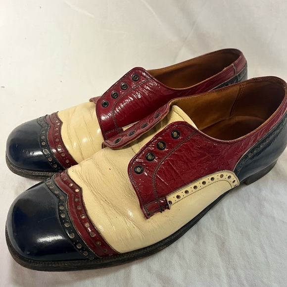 1960’s Style 3 Tone Golf Spectators Shoes Size 10 - Picture 3 of 7